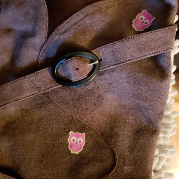 Faux Suede Brown Square Toe Boots 12M *FIRM* - Picture 6 of 8